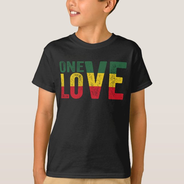 One Love Jamaican Rasta Reggae T-Shirt (Front)