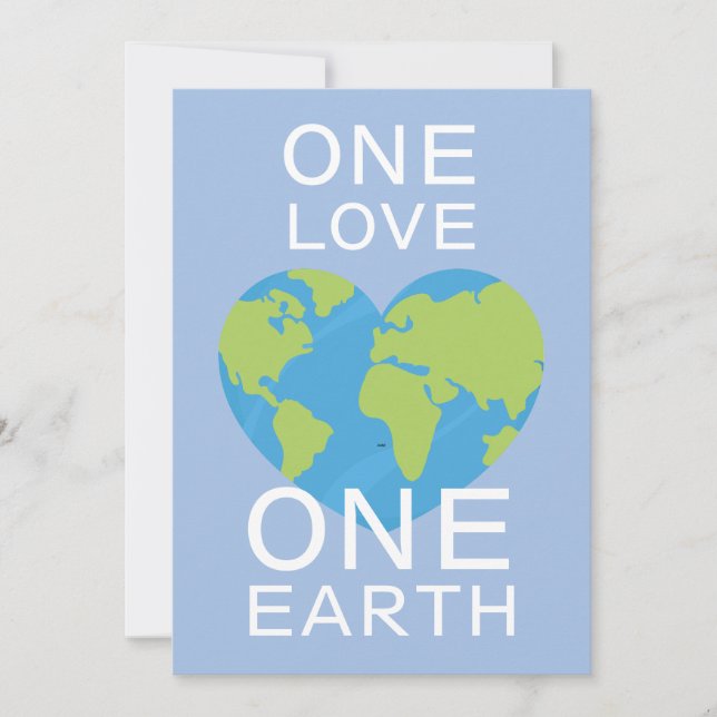 One Love One Earth, Earth Day, Save Our Planet Holiday Card (Front)