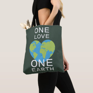 One Love One Earth, Earth Day, Save Our Planet Tote Bag
