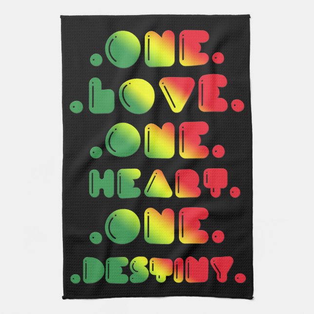 ONE LOVE, ONE HEART, ONE DESTINY KITCHEN TOWEL (Vertical)