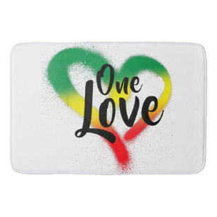 One Love One Heart Reggae Vibes Bath Mat