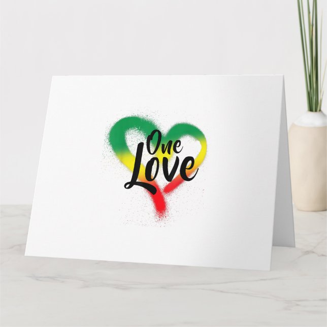 One Love One Heart Reggae Vibes Card (Front)