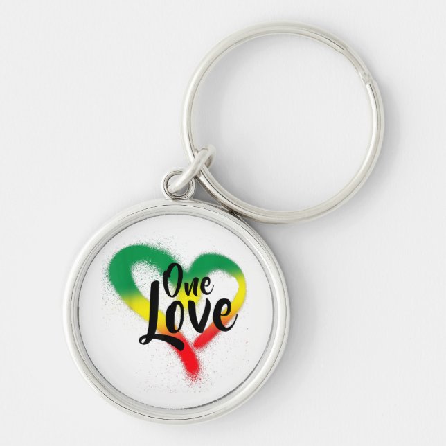 One Love One Heart Reggae Vibes Keychain (Front)