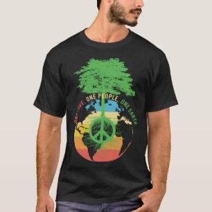 One Love One People One Earth 60s 70s Hippie Retro T-Shirt