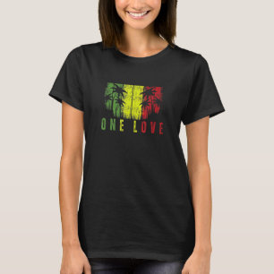 One Love Palm Tree Reggae Music Rasta T-Shirt