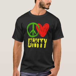 One Love Peace Love Unity Reggae Roots Jamaica Ras T-Shirt