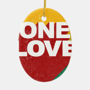 One Love Poster Ceramic Ornament