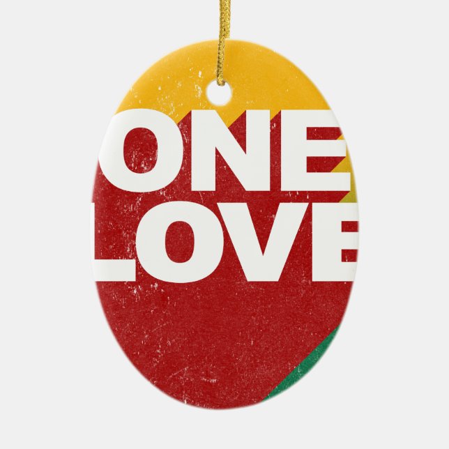 One Love Poster Ceramic Ornament (Front)