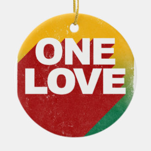 One Love Poster Ceramic Ornament