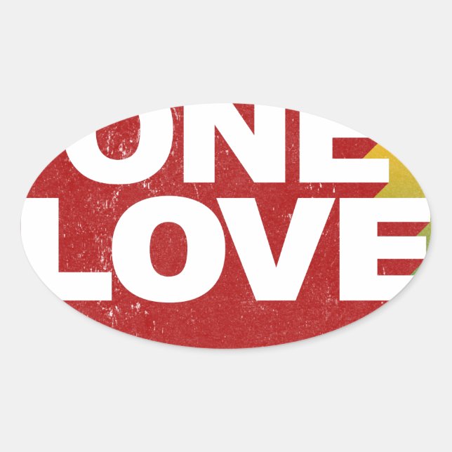 One Love Poster Oval Sticker (Front)