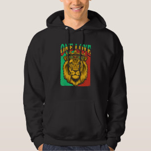 One Love Rasta Lion Jamaican Pride Reggae African  Hoodie