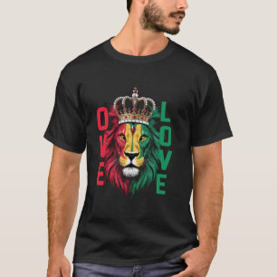 One Love Rasta Lion Jamaican Pride Reggae African T-Shirt