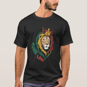 One Love Rasta Lion Jamaican Pride Reggae African T-Shirt