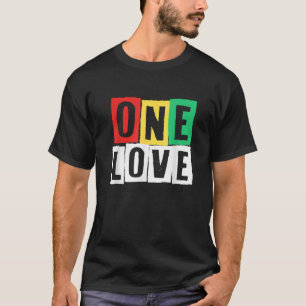 One Love Rasta Reggae Summer Jamaica Pride Retro V T-Shirt