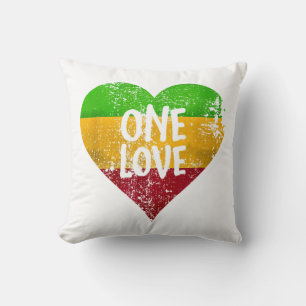 One Love Rastafari T-Shirt Jamaica Retro Vintage G Throw Pillow