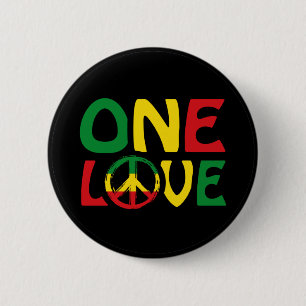 One Love, Reggae design 2 Inch Round Button