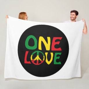 One Love, Reggae design Fleece Blanket