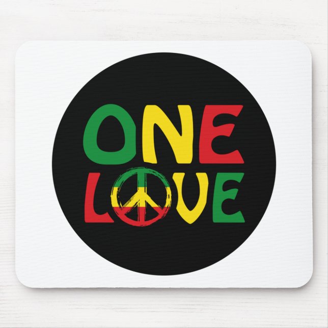 One Love, Reggae design Mouse Pad (Front)