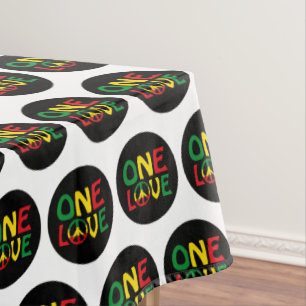 One Love, Reggae design Tablecloth