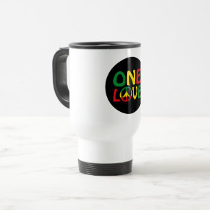 One Love, Reggae design Travel Mug