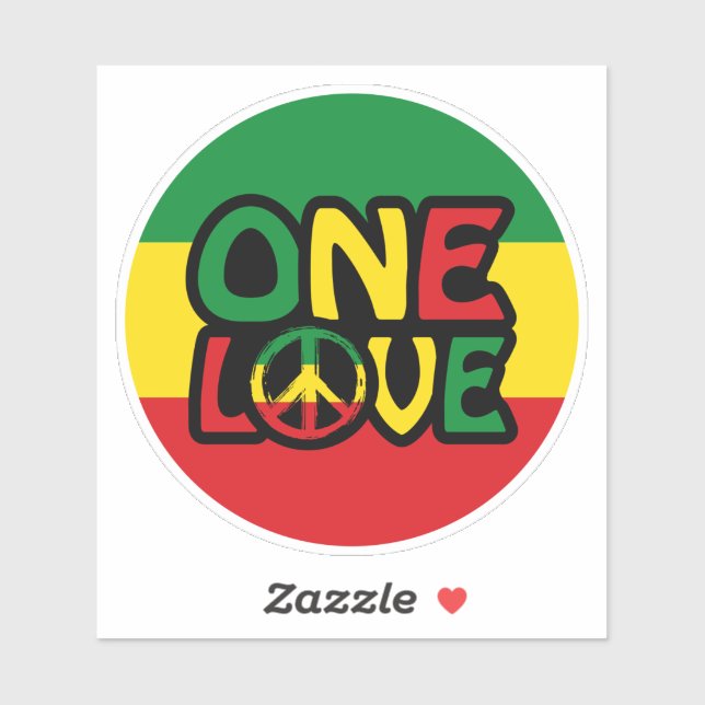 One Love, Reggae design with reggae colors (Sheet)