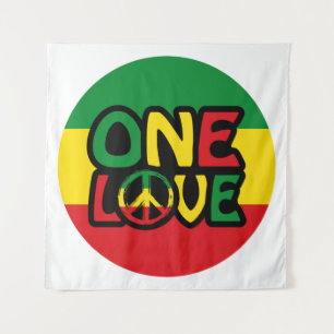 One Love, Reggae design with reggae colors Tapestry