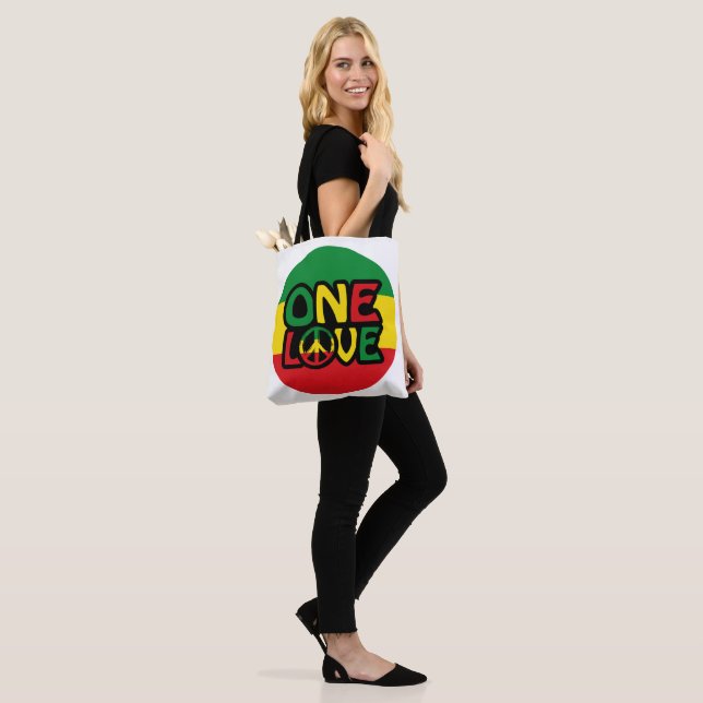 One Love, Reggae design with reggae colors Tote Bag (On Model)