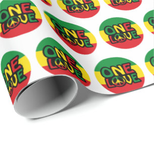 One Love, Reggae design with reggae colors Wrapping Paper