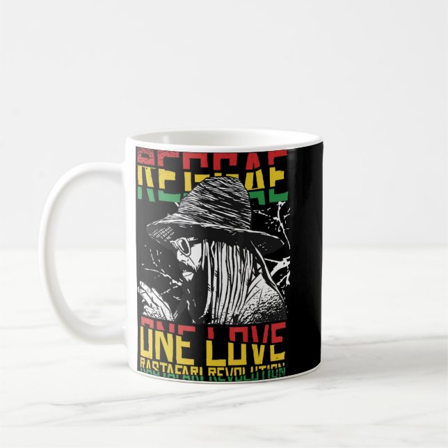 One Love Reggae Music Heartbeat Rastafari Rasta  Coffee Mug (Left)