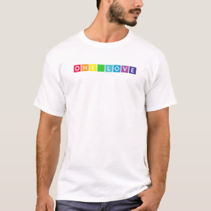 one love symbol rainbow flag lgbtq gay colors homo T-Shirt