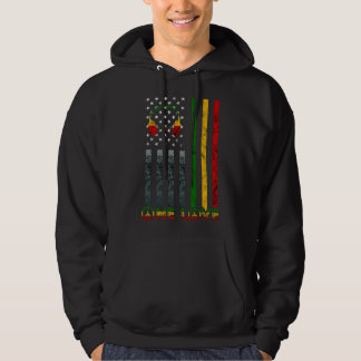 One Love USA American Flag Rasta Reggae Reggae Mus Hoodie