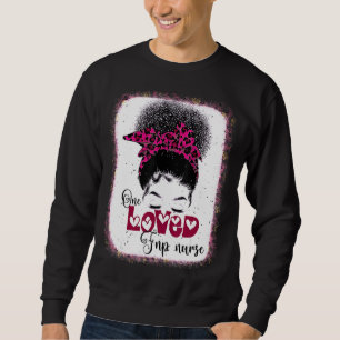 One Loved Fnp Nurse Messy Bun Leopard Love Mom Val Sweatshirt