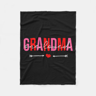 One Loved Grandma Valentines Day Family Matching  Fleece Blanket