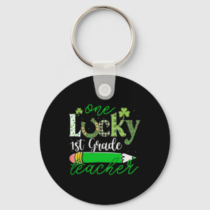 One Lucky 1st Grade Teacher St Patrick's Day Penci Keychain
