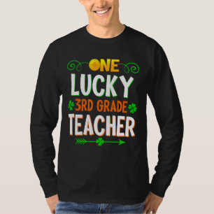 One Lucky 3rd Grade Teacher Leopard St Patricku201 T-Shirt