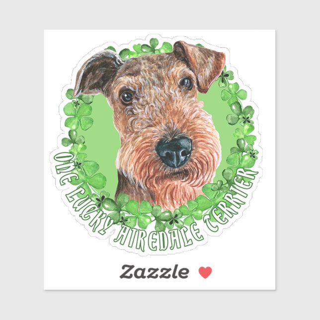 One Lucky Airedale Terrier Funny St. Patrick Dog (Sheet)