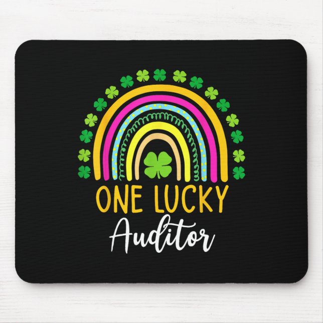 One Lucky Auditor St Patrick Day Shamrocks  Mouse Pad (Front)