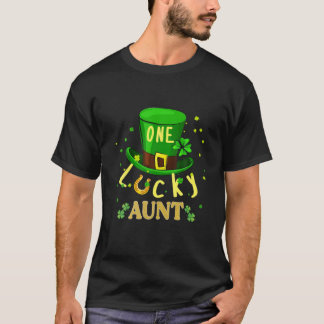 One Lucky Aunt Shamrock Family Matching St Patrick T-Shirt