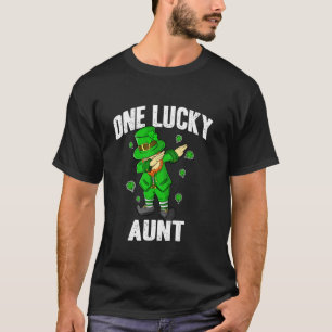 One Lucky Aunt St Patricks Day Dabbing Leprechaun  T-Shirt