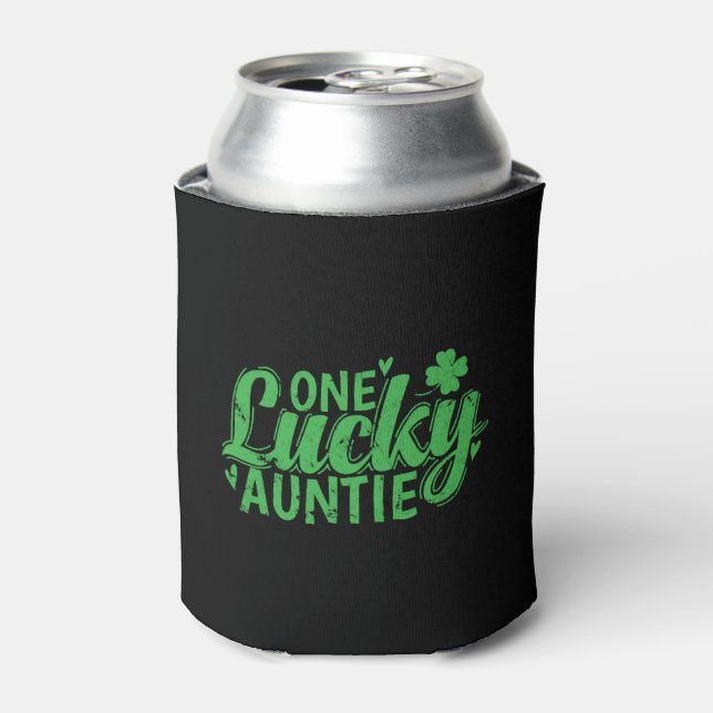 One Lucky Auntie St. Patricks Day Can Cooler (Can Front)