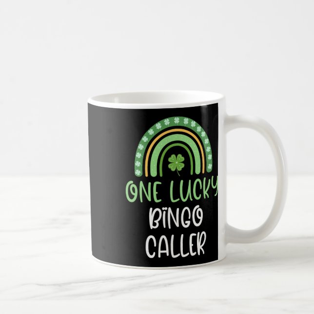 One Lucky Bingo Caller St. Patrick's Day Funny Rai Coffee Mug (Right)