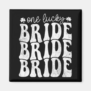 One Lucky Bride Groovy Happy St Patricks Day Shamr Magnet
