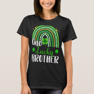 One Lucky Brother Leopard Print Rainbow St Patrick T-Shirt