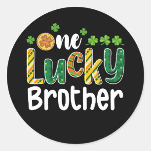 One Lucky Brother Matching Family St Patrick's Day Classic Round Sticker