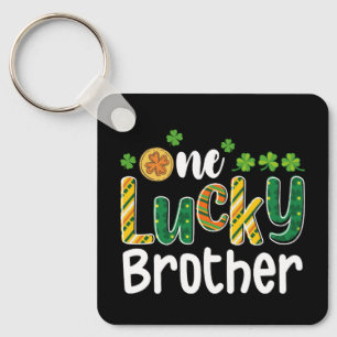 One Lucky Brother Matching Family St Patrick's Day Keychain