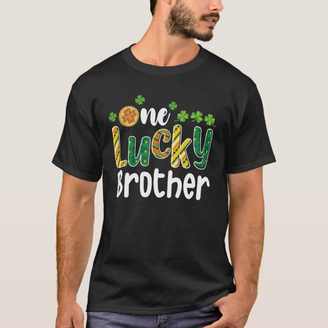 One Lucky Brother Matching Family St Patrick's Day T-Shirt (Front)