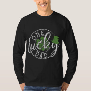 One Lucky Dad Funny Father Irish Clovers St Patric T-Shirt