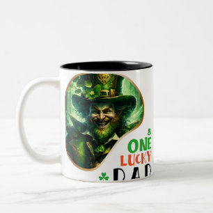 One Lucky Dad - Irish Step Dancing Two-Tone Coffee Mug