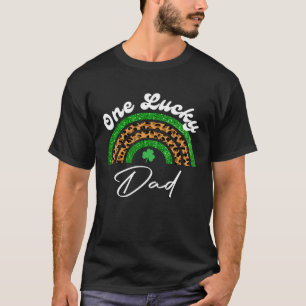 One Lucky Dad Rainbow St Patrick's Day Leopard T-Shirt