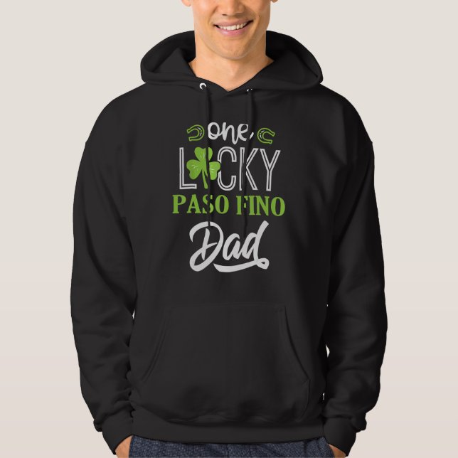 One Lucky Dad  St Patrick's Day Shamrock Daddy  Me Hoodie (Front)